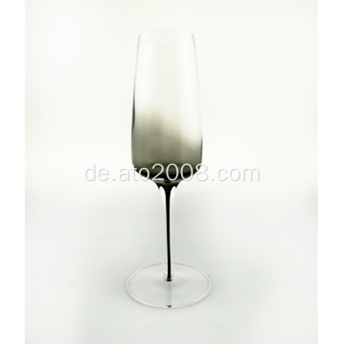 Champagnerglas-Set mit schwarzem Stiel